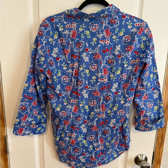 Ralph Lauren floral button-down shirt with 3/4 length roll-cuff sleeve - Picture 4 of 4